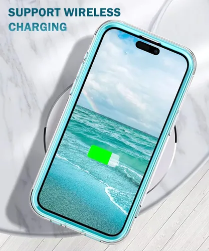 Vista 3 de Funda bonita de mármol para iPhone 13 Pro de 6.1 pulgadas, con protector de pantalla incorporado, ligera y elegante, de TPU, para cuerpo completo, a