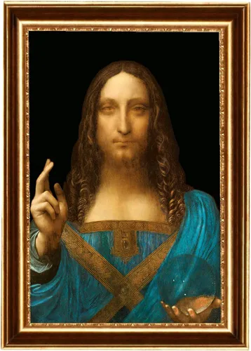 Vista 5 de ELITEART -Salvator Mundi por Leonardo Da Vinci Reproducción de pintura al óleo Giclée Wall Art Impresiones en lienzo