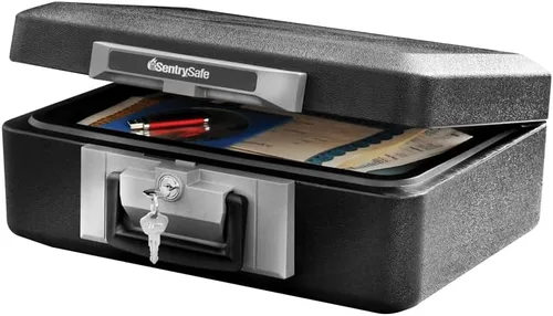 Vista 2 de SentrySafe Caja de seguridad ignífuga con cerradura de llave, caja fuerte para el pecho y carpetas Pendaflex de dos tonos de archivos, tamaño carta