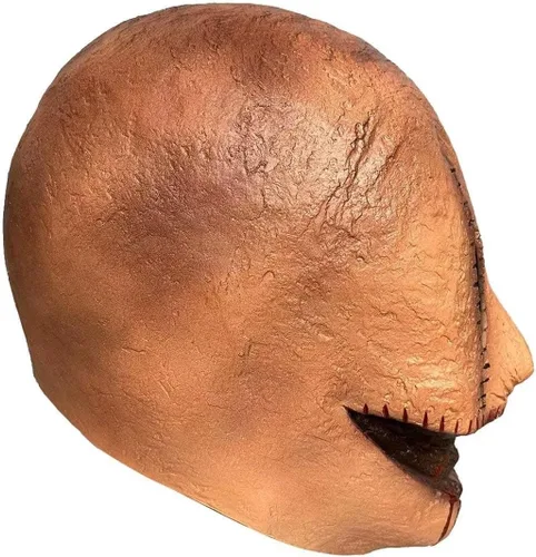 Vista 3 de Bulex Máscara de asesino en serie de cara sonriente, máscara de película de terror, accesorios de cosplay espeluznantes para Halloween, accesorios