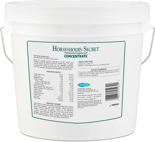 Vista 9 de Farnam Horseshoer's Secret Pelleted Hoof Supplements Concentrado, fórmula económica con 25 mg. de biotina por porción de 2 oz, 3.75 libras