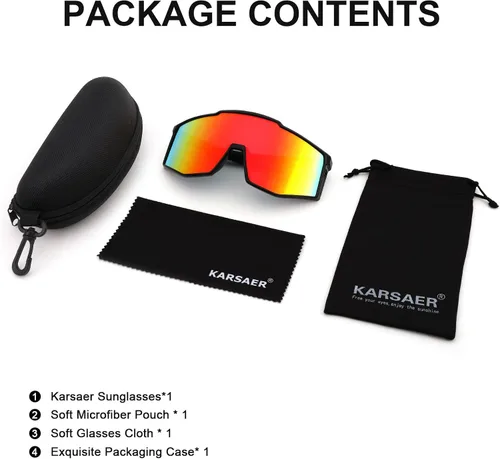 Vista 6 de Karsaer Vision - Gafas de sol deportivas envolventes con visera de los años 80, lentes de sol de béisbol para jóvenes, niños, adolescentes, niños