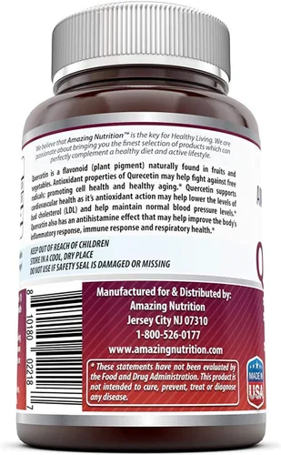 Vista 3 de Amazing Formulas - Quercetina 500 Mg * promueve la salud cardiovascular, mejora la respuesta antiinflamatoria e inmune, favorece el envejecimiento