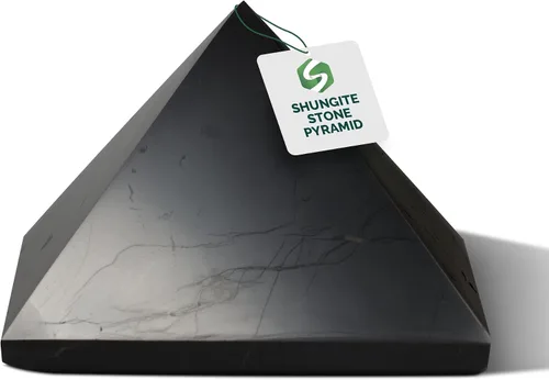 Vista 21 de Shungite World Auténtica pirámide de shungita pulida de 1.18 pulgadas / 1.18 pulgadas, cristal curativo natural de chakras, pirámide negra real