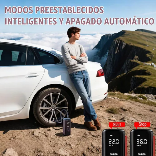Vista 4 de GOOLOO A6 Lite 160 PSI y 7500mAh Inflador de neumáticos Compresor de aire