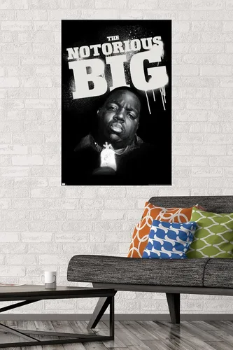 Vista 2 de Trends International The Notorious B.I.G. - Póster de pared de cadena, 22.375 x 34 pulgadas, versión premium sin marco