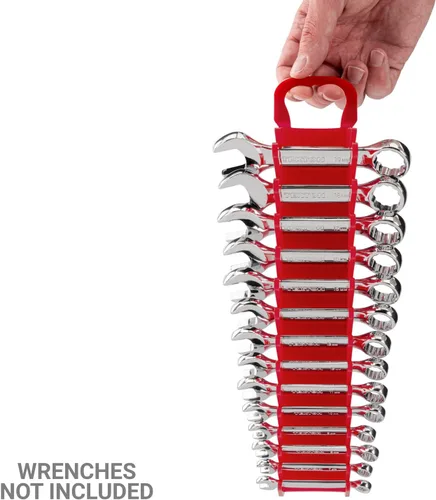 Vista 4 de TEKTON Soporte de llave combinada de 14 herramientas (rojo) OWP21214 Fabricado en Estados Unidos