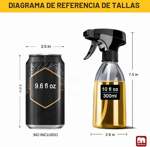 Vista 2 de gmisun Pulverizador de aceite para cocinar, paquete de 2 botellas de aceite de oliva, pulverizador de aceite de plástico de grado alimenticio de 10