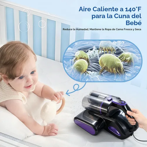 Vista 5 de Aspiradora de colchón, aspiradora de cama de 16 KPa con aire