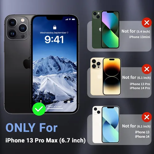 Vista 2 de Funda magnética para iPhone 13 Pro Max, protector de pantalla, compatible con MagSafe, protección contra caídas de grado militar, protección