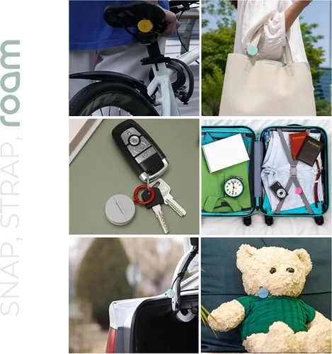 Vista 9 de Roam Smart Tracker Rastreador Ecológico Familiar para Llaves, Bolsos y Equipo de Niños Funciona con iOS y Android Correa Incorporada, QR