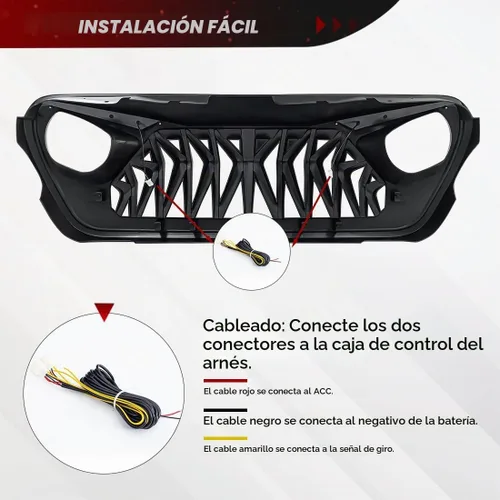 Vista 8 de Parrilla delantera compatible con Jeep Wrangler JL JLU Gladiator JT 2018