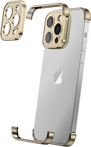 Vista 11 de Losin Funda compatible con iPhone 15 con protector de lente de cámara, metal de aluminio, sin marco, diseño sin bordes, delgada y ligera, a prueba