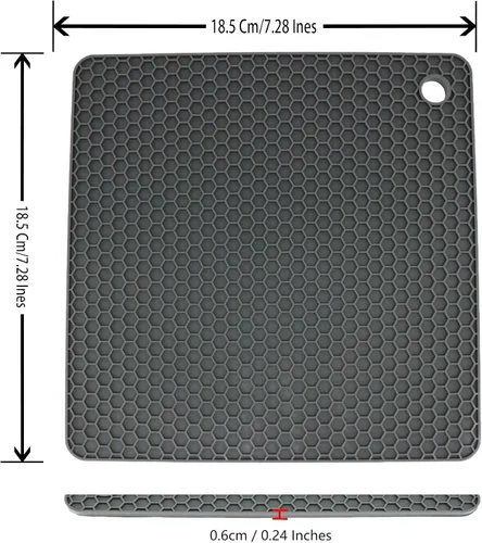 Vista 2 de Salvamanteles de silicona para platos calientes, salvamanteles para cocina, salvamanteles para ollas y sartenes calientes, alfombrilla cuadrada