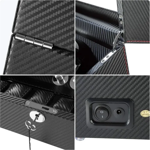 Vista 4 de Sepano Enrollador automático de reloj, caja de bobinado de reloj para relojes automáticos, con motor Mabuchi y almohadas de reloj flexibles, gran
