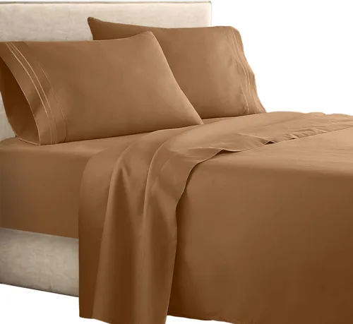 Vista 7 de Juego de sábanas para dormitorio de 4 piezas, colección 1500 Clara Clark.