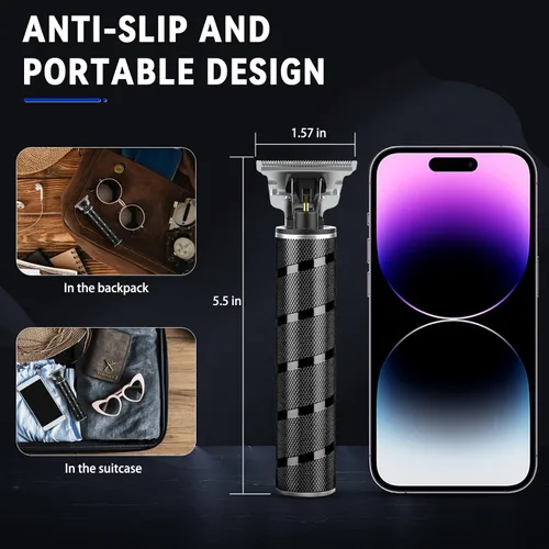 Vista 5 de Ufree Cortadora de barba para hombres, Cuchillas en T de separación cero, Cortapelos inalámbrico, Afeitadoras eléctricas para hombres, Kit de aseo
