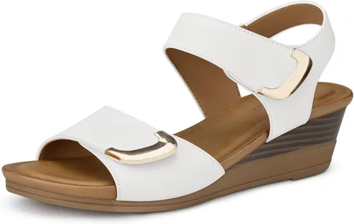 Vista 8 de SHIBEVER Sandalias de cuña para mujer: zapatos cómodos y elegantes para Negro