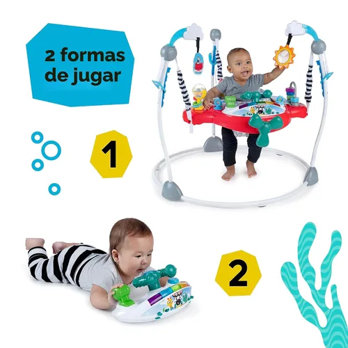 Vista 2 de Baby Einstein Ocean Explorers Airplane Adventure Centro de actividades saltador interactivo 2 en 1 para bebé con luces a partir de 6 meses