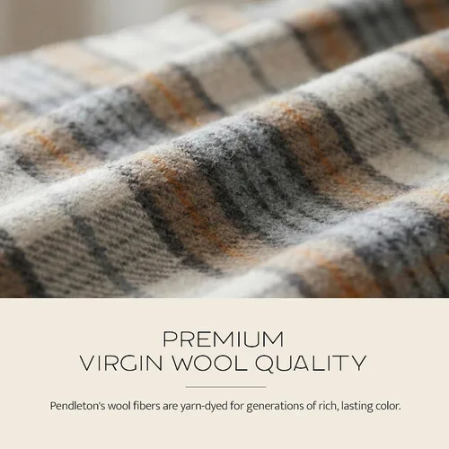 Vista 3 de Pendleton Eco-Wise - Cobija de lana lavable, Lana y mezcla de lana, gemelo Manta lavable para todas las estaciones, individual de 66 x 96 Gris