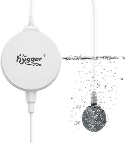 Vista 8 de hygger Mini bomba de aire para acuario de 1.5 W, aireador silencioso con clip de ventosa de tubo de piedra de aire, bomba de oxígeno pequeña