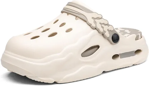 Vista 12 de Zuecos de plataforma cómodos de moda para hombres, 1.6 in de altura, en aumento, toboganes de nube, zapatillas casuales, zapatos de playa, sandalias