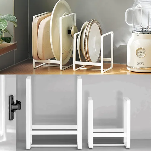 Vista 8 de 2PCS Organizador de Soportes para Platos, Estante de Exhibición y Almacenamiento de Platos de Metal para Secado para Gabinete, Mostrador y Armario