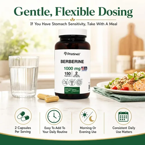 Vista 3 de PRISTINE'S Berberine - Cápsulas de suplemento de 1000 mg, 150