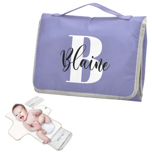 Vista 21 de Cambiador de pañales de bebé beige para niños pequeños, tapete portátil para cambiar pañales con bolsillo de almacenamiento para viajes, aparador