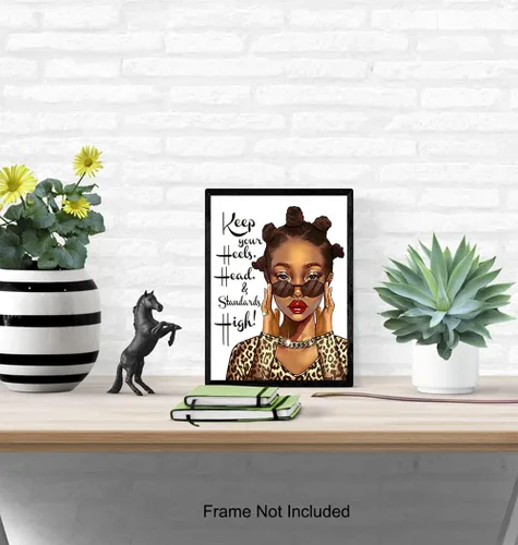 Vista 5 de Arte y decoración inspiradoras de pared para mujeres negras, póster motivacional de inspiración afroamericana, arte negro, obra de arte de pared