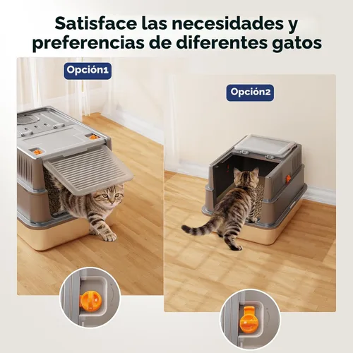 Vista 5 de FURTIME Pequeña caja de arena de acero inoxidable con tapa para gatito, caja de arena cerrada de metal para gatos pequeños, caja de gato con caja