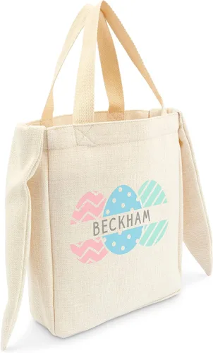 Vista 8 de Weddingstar Bolso de asas personalizable de la cesta de Pascua de la tela de la lona con las orejas, Bunny Rabbit