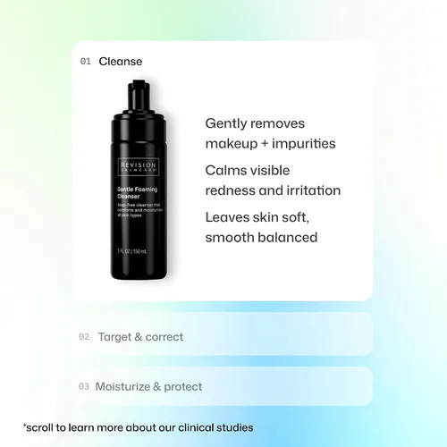 Vista 5 de Revision Skincare Limpiador suave en espuma, limpiador facial sin jabón y removedor de maquillaje, calmante e hidratante, 5 onzas líquidas