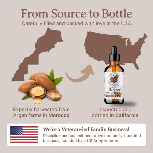Vista 7 de Bella Terra Oils - Aceite de argán de 2 onzas - Aceite para el cabello encrespado, lleno de vitamina E y grasas Omega, el mejor suero para pieles