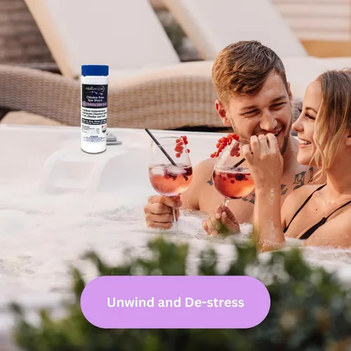 Vista 6 de SPA Shock con aroma a lavanda, aromaterapia mejorada con oxígeno para spas y tinas calientes. Disfruta de agua cristalina con una exquisita