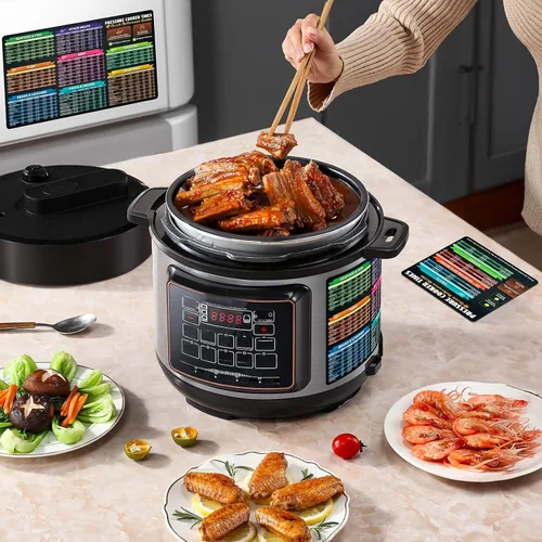 Vista 5 de Hoja magnética de trucos Instantpot, tabla de tiempos de cocción instantánea, accesorios de olla a presión, folleto de guía de cocina Instapot