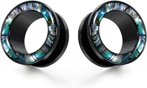 Vista 3 de TBOSEN Juego de 6 piezas de túneles de oreja de ajuste de tornillo de moda, calibre de acero inoxidable, expansor, joyería de piercing 0.00 oz-1