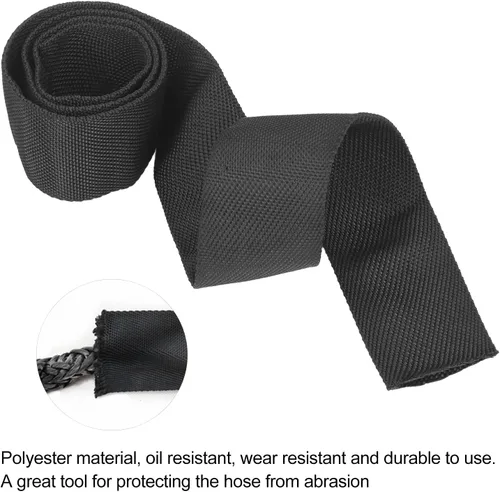 Vista 4 de Fydun - Protector de cuerda de cabrestante de poliéster, funda protectora de cuerda de cabrestante negro, universal para línea de cable de 2.0 in