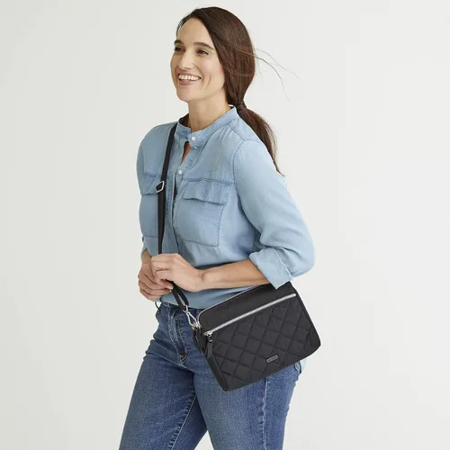 Vista 5 de Vera Bradley Bolso cruzado de sarga de rendimiento para mujer con triple compartimento