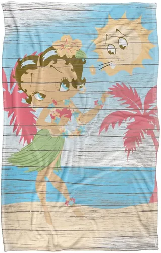 Vista 2 de Betty Boop Hula Boop - Manta con licencia oficial de tacto sedoso, súper suave, 36 x 58 pulgadas