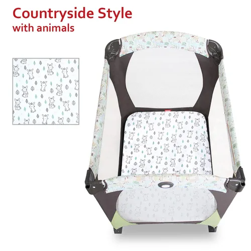 Vista 5 de Sábanas Ajustables Pack and Play para Mini Cuna, Sábanas de Corralito de Microfibra Transpirable Elástica que se Ajustan a Graco Pack and Play