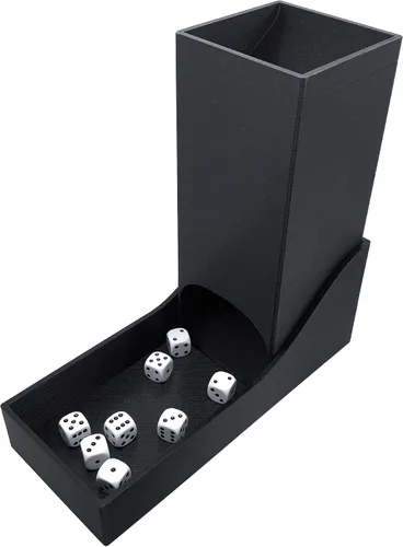 Vista 2 de EnderToys Torre y bandeja de dados DND (plegable) - Bandeja de dados negros