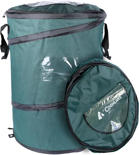 Vista 3 de Coghlan's Contenedor de Reciclaje Pop-Up Deluxe Duradero – Contenedor Plegable con Tapa con Cremallera, Clips para Bolsas y Puntos de Anclaje