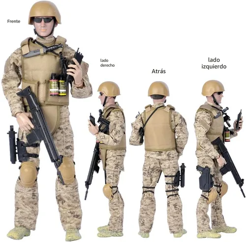 Vista 3 de Figuras de acción de soldados americanos de fuerzas especiales, set-digital camuflaje para el desierto, 12 pulgadas