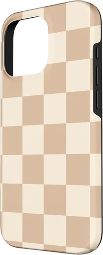 Vista 40 de Funda de tablero de ajedrez marrón beige claro para iPhone 14 Pro