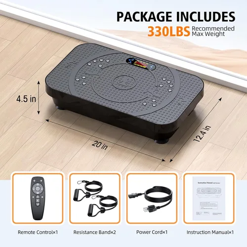 Vista 16 de Vibration Plate Exercise Machine, 999 Speeds Whole Body Workout Platform with 330LBS