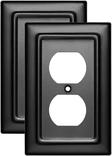 Vista 10 de Monarch Abode Placa de cubierta de toma de corriente dúplex – Placas de pared de enchufe de cobre antiguo de 1 banda, placas de cubierta de toma