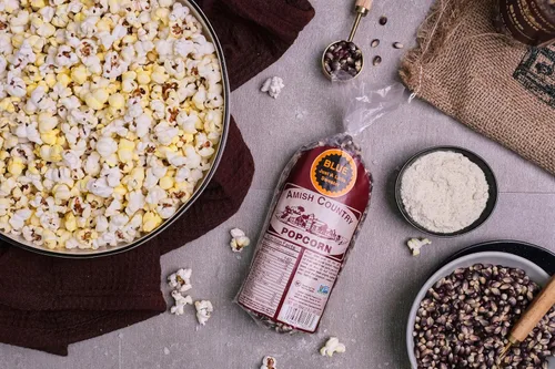 Vista 3 de Amish Country Popcorn Bolsa de 1 libra Granos de palomitas de maíz azules Anticuados, sin OMG y sin gluten (azul, bolsa de 1 libra)