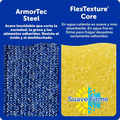 Vista 3 de Esponjas de limpieza grandes de acero de Scrub Daddy - Esponja de acero inoxidable XL de Scrub Daddy para fregar platos - Almohadillas de limpieza