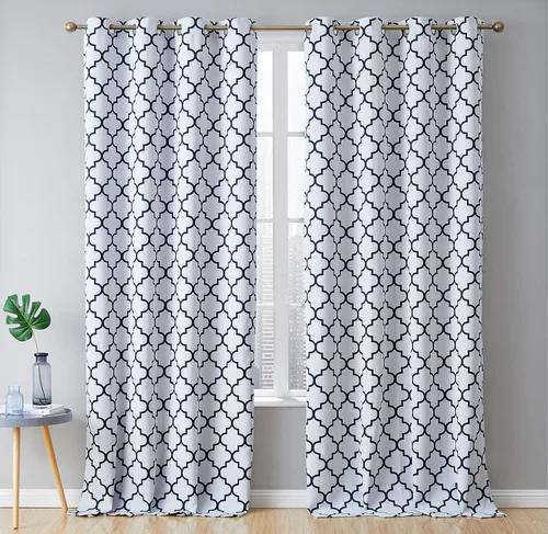 Vista 12 de HLC.ME Paneles de cortinas opacas con estampado de flechas para oscurecer la habitación, con ojales, para habitación de niños, juego de 2